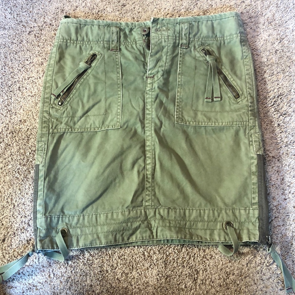 Army green skirt